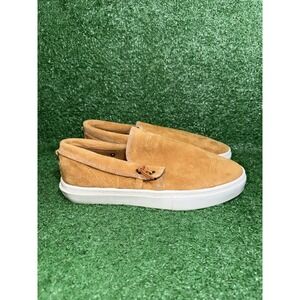 Clearweather Shoes Men 10.5 Women 12 Brown Suede Leather Comfort Slip On Sneaker